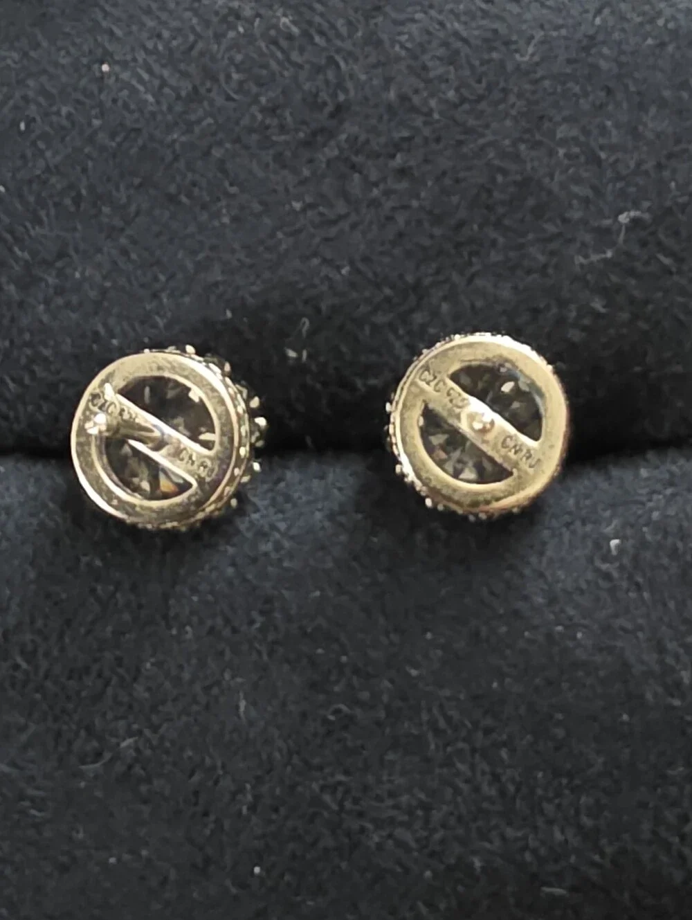 925 Silver CZ Stud Earrings (Vintage)